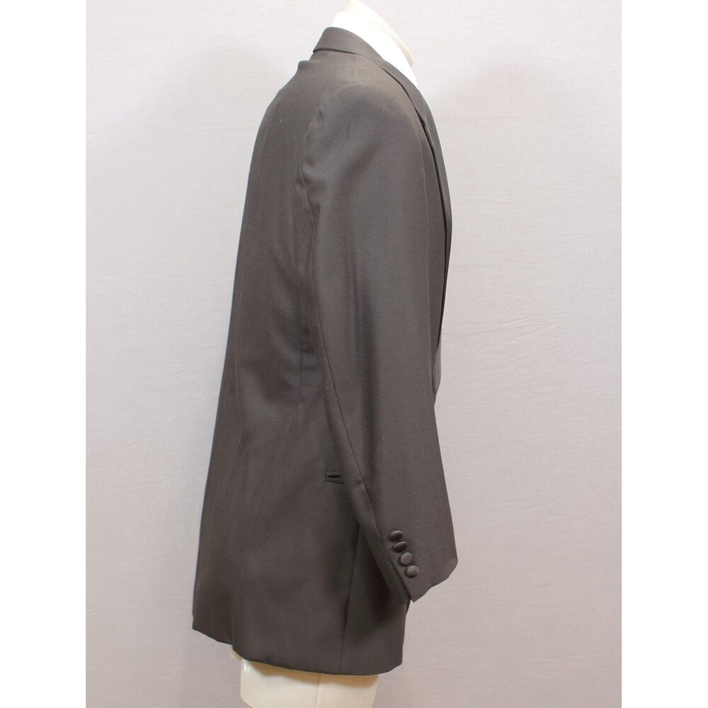 Joseph Abboud Mens Tuxedo 2 Piece Black Wool Nylon Blend 2 Btn 42R Pleated 32" W - Picture 7 of 11